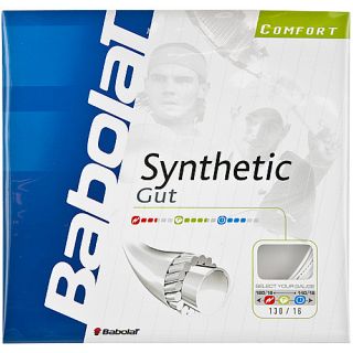 Babolat Synthetic Gut 16 Tennis Racquet String   Size 4016g, White