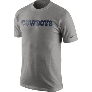 NIKE Mens Dallas Cowboys Fast Wordmark Short Sleeve T Shirt   Size Large, Grey
