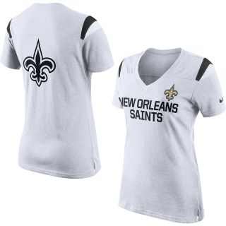 NIKE Womens New Orleans Saints Fan Top V Neck Short Sleeve T Shirt   Size Xl,
