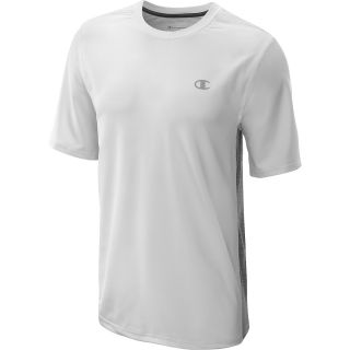 CHAMPION Mens Double Dry Fitted Short Sleeve T Shirt   Size Xl, White/grey