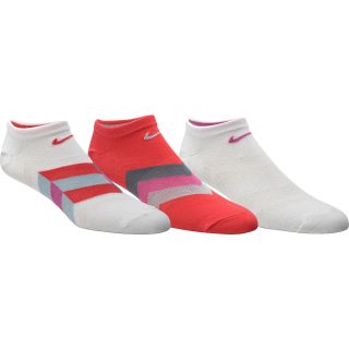 NIKE Dri FIT Cotton Fly Crew Socks   3 Pack   Size Medium, White/red