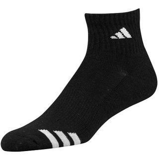 adidas Mens 3 Stripe Quarter Sock   3 Pack   Size Large, Black/white