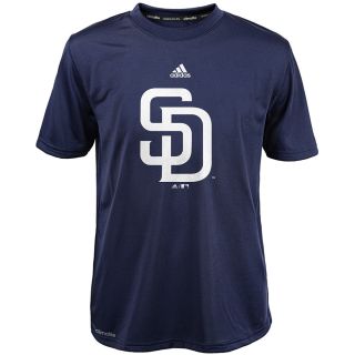 adidas Youth San Diego Padres ClimaLite Team Logo Short Sleeve T Shirt   Size