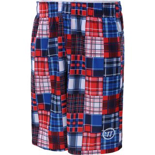 WARRIOR Mens Caddy Madras Lacrosse Shorts   Size Xl, Royal/red