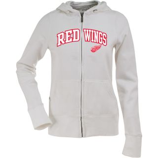 Antigua Womens Detroit Red Wings Signature Hood Applique White Full Zip
