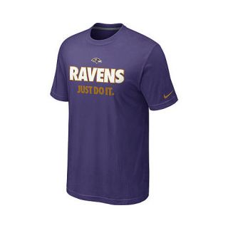NIKE Mens Baltimore Ravens Just Do It Short Sleeve T Shirt   Size Large,