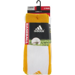 adidas Rivalry Baseball Stirrup Socks   Size Small, White/collegiate Gold