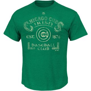 MAJESTIC ATHLETIC Mens Chicago Cubs Irish Catch Short Sleeve T Shirt   Size