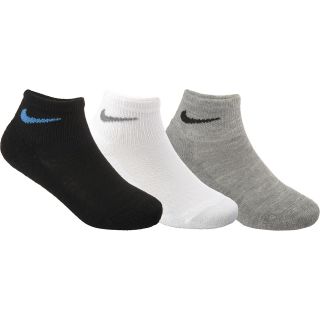 NIKE Kids Performance Quarter Socks   3 Pack   Size 5 6, Grey/white/black