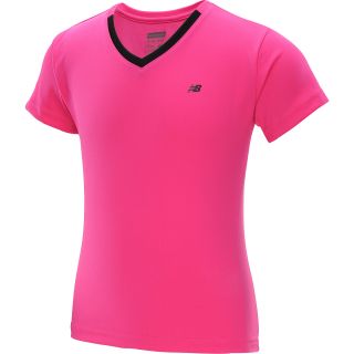 NEW BALANCE Girls Aerial Short Sleeve T Shirt   Size Medium, Pink