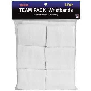 Unique Wristbands 6 pack, White (CWB 6 1)