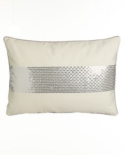 Ivory Pillow w/ Sequin Band, 14 x 20