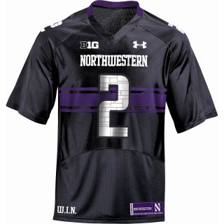 UNDER ARMOUR Mens Northwestern Wildcats Replica Black Jersey   Size Large,