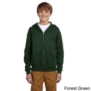 Jerzees Youth 50/50 Nublend Fleece Full Zip Jacket Green Size L (14 16)