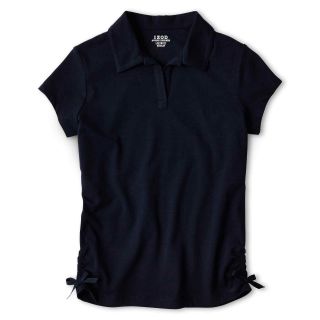 Izod Short Sleeve Johnny Collar Polo Shirt   Girls 4 18 and Girls Plus, Su Navy,