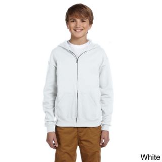 Jerzees Youth 50/50 Nublend Fleece Full Zip Jacket White Size L (14 16)