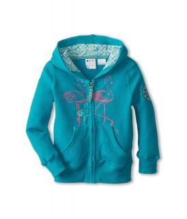 Roxy Kids New Light Zip Front Hoodie Girls Sweatshirt (Blue)