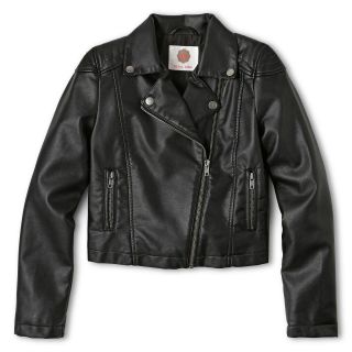 Total Girl Faux Leather Moto Jacket   Girls 6 16 and Plus, Black, Girls