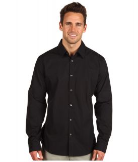 Calvin Klein L/S Mini Stripe Sport Shirt Mens Long Sleeve Button Up (Black)
