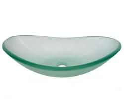 Frosted Tempered Glass Oval Sink Bowl