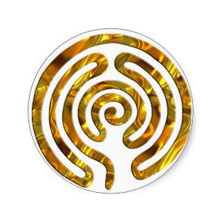 Labyrinth GOLD  make your own background Round Sticker