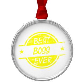 Best Boss Ever Yellow Ornaments
