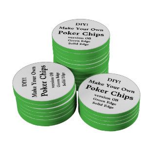 DIY Custom Made Poker Chips v08 Solid Green Edge