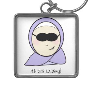 Hijabi driving   muslim girl with hijab key chain