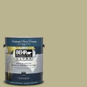 BEHR Premium Plus Ultra 1 Gal. #PPU9 10 Wasabi Powder Satin Enamel Interior Paint 775401