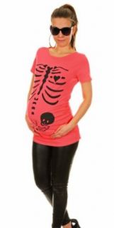 Glamour Empire Maternity Pregnancy Skeleton Print Cotton T shirt Top 547