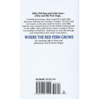 Where the Red Fern Grows Wilson Rawls 9780553274295 Books