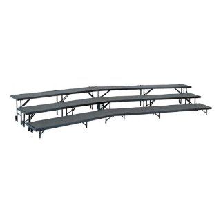 NPS 3 Level Tapered Riser   18"Wx60"Lx8"H and 18"Wx66"Lx16"H and 18"Wx72"Lx24"H Carpet (National Public Seating NPS RT3LC)  Folding Tables 