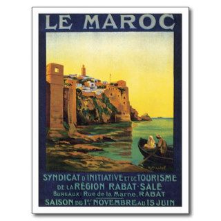Vintage Morocco Travel Poster Art Postcard