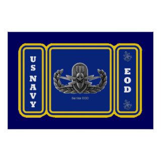Navy Senior EOD Badge Logo Posters