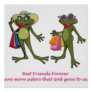 BFF Best Friends Forever Frog Poster