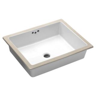 KOHLER Kathryn Undermount Bathroom Sink with Glazed Underside in White K 2330 G 0