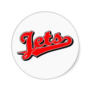 Jets in Red Round Sticker
