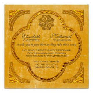 Aged Celtic Golden  Wedding Invitation