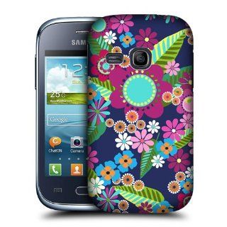 Head Case Midnight Blue Botanical Ornament Case For Samsung Galaxy Young S6310 Cell Phones & Accessories
