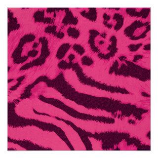 Pink Black Girly Modern Cheetah Zebra Print