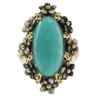 Michael Valitutti Two tone ite and Shell Flower Ring Michael Valitutti Gemstone Rings