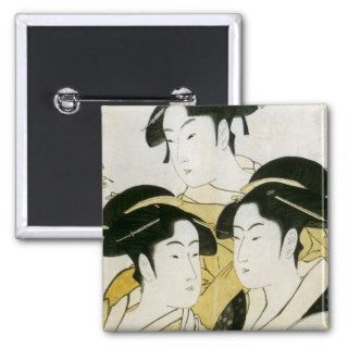Utamaro 1790s ~ Three Beauties Button