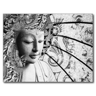 Bliss of Being   Black & White Zen Buddha Artwork Postcard
