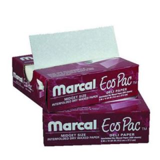 Marcal Eco Pac Natural Interfolded Dry Waxed Paper Sheets, 12 in. x 10 3/4 in., White, 12 Packs of 500 Sheets MCD 5293