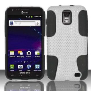 Samsung Galaxy S II Skyrocket i727 (AT&T) Rubberized Cover / Black Silicon   White MESH Cell Phones & Accessories
