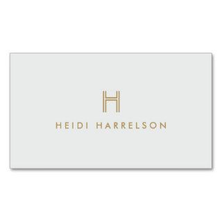 VINTAGE MODERN GOLD and GRAY INITIAL MONOGRAM LOGO Business Card Templates
