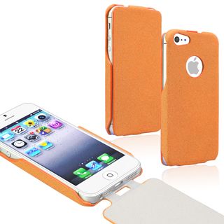 BasAcc Orange Leather Flip Case for Apple iPhone 5 BasAcc Cases & Holders