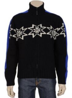 Polo Ralph Lauren Mens Cashmere Black Blue Hand Knit Snowflake Sweater Large at  Men�s Clothing store Cardigan Sweaters