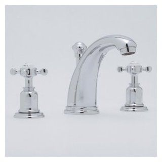 Rohl U.3761XAPC Polished Chrome Bathroom Faucets 8 " Widespread High Arc Spout Cross Handles   Touch On Bathroom Sink Faucets  