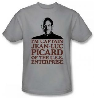 Star Trek I'm Captain Jean Luc Picard of The U.S.S Enterprise Adult Shirt CBS537 Fashion T Shirts Clothing